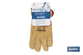 "Extra"-Rindsleder-Handschuhe Wasserabweisend - Cofan