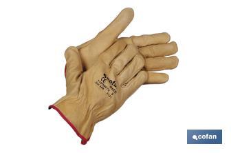 "Extra"-Rindsleder-Handschuhe Wasserabweisend - Cofan