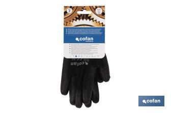 Gants 100 % en polyester | Imprégnés pour une plus grande sécurité | Flexibles | Protection et confort | Sans coutures - Cofan