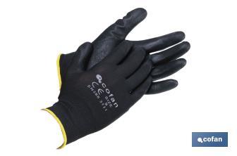 Gants 100 % en polyester | Imprégnés pour une plus grande sécurité | Flexibles | Protection et confort | Sans coutures - Cofan