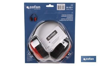 Blister de casque antibruit | Couleur rouge | Protection auditive | SNR : 27 dB | EN 352-1 - Cofan