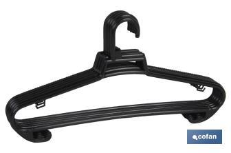 Pack de 6 cabides de plástico para roupas | Anti-deslizantes | Em Várias Cores | Medidas 38 x 18 cm - Cofan