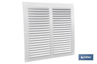 Ventilation grille with mosquito net | White aluminium | Available in various sizes - Cofan