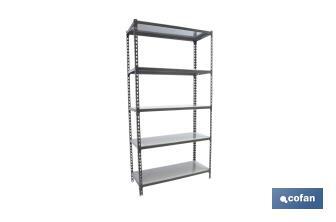 Steel shelving unit | Anthracite | Available with 5 tiers | Galvanised steel | Size: 1,800 X 900 X 400MM - Cofan