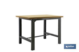 Table de travail en acier | Résistante et polyvalent | Couleur anthracite | Disponible en plusieurs dimensions - Cofan