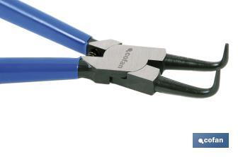 Bent round nose pliers for internal circlips | High-quality steel | Size: 225mm - Cofan