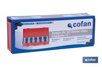 Juego vasos de impacto 1/2" - Cofan