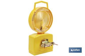 Lampe balise de signalisation sur les chantiers | Comprend capteur crépusculaire | Couleur jaune - Cofan