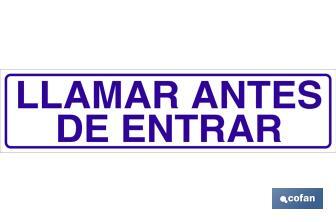 Llamar antes de entrar - Cofan