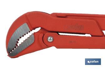 Swedish pattern pipe wrench | 45° opening | Available sizes from 1/2" to 2" outdoor | For pipes | Adjustable wrench - Cofan