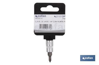 1/4" screwdriver bit socket | High-quality chrome-vanadium steel | With Phillips 3 tip - Cofan