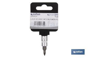1/2" screwdriver bit socket | High-quality chrome-vanadium steel | With Pozidriv 3 tip - Cofan