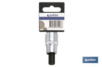 Llave de vaso de 3/8" | Fabricada en acero al cromo vanadio de alta calidad | Con punta Torx 60 - Cofan