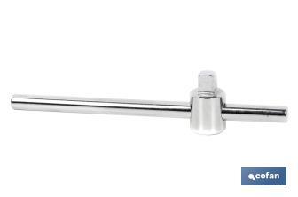 Manico scorrevole per bussole a forma di T | Cricchetto da 3/8" | Lunghezza: 140 mm - Cofan