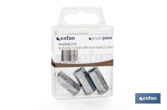 Hexagonal cuffs. Threaded rod joint DIN-6334 Standard Blister - Cofan