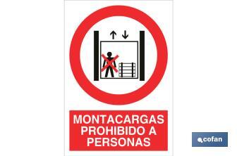 Montacargas prohibido a personas - Cofan