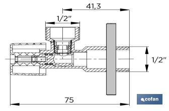 Ensemble de 2 Valves d'Équerre | Fabriqué en Laiton CW617N | Fermeture et Ouverture 1/4 de Tour - Cofan