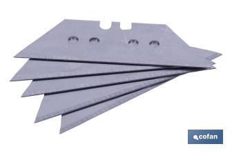 Pack of 5 utility knife blades | Trapezoidal blades | Blade size: 60mm - Cofan