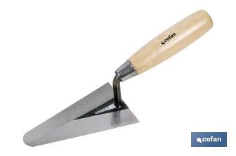Round tip trowel | Length: 130mm | Suitable for construction industry | Wooden handle - Cofan