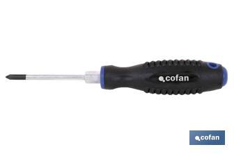 Phillips screwdriver with hexagonal ferrule | DIN ISO 8764-1 | Confort Plus Model | Available sizes from PH1 to PH3 - Cofan