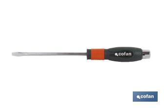Destornillador plano | De impacto o golpeo | Con huella plana de SL-4 hasta EL-9,5 mm - Cofan