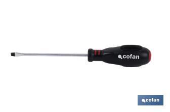 Slotted screwdriver | With endcap | Available tip from SL3 to SL8mm - Cofan