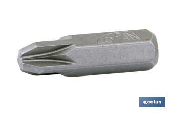 Punta Pozi drive de atornillar de acero | Modelo 5/16" PZ | Longitud 30 y 75 mm - Cofan