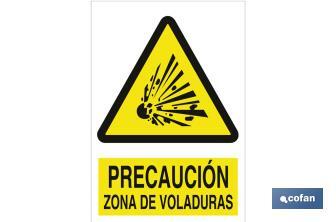 Caution, blasting area - Cofan