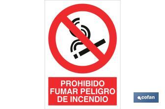 Prohibido fumar peligro de incendio - Cofan