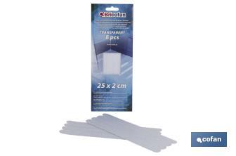 Tiras Antideslizantes Transparentes | Pack 8 uds | Medidas 25 x 2 cm - Cofan