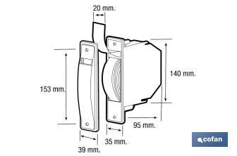 Recogedor abatible con cinta de 14 mm - 5 metros