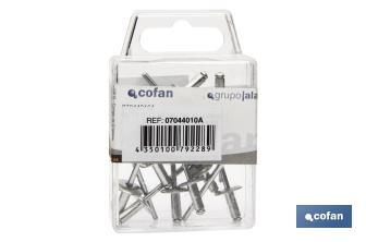 Standard Blindniete aus Aluminium mit Breitkopf. Standard Blister - Cofan