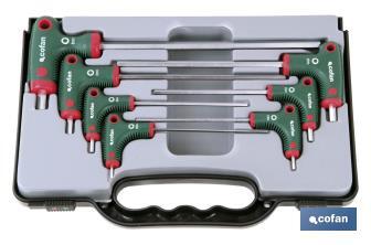 Set of T-handle hex keys | 7 pieces | Hex tip - Cofan