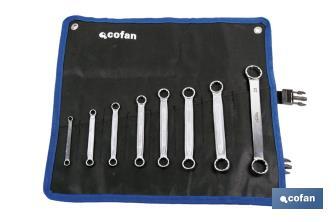 Set of 8 double end ring spanners | Chrome-vanadium - Cofan