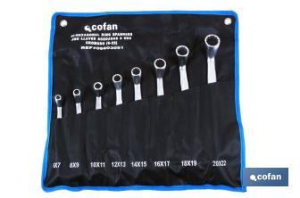 Set of 12 offset ring spanners | Chrome-vanadium steel | Size from 6-7 to 30-32mm - Cofan