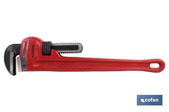Straight pipe wrench, Heavy Duty Model, for pipes | Available in various sizes | Opening in 10" - Cofan