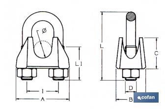 Sujetacables DIN-741 Galvanizados - Cofan