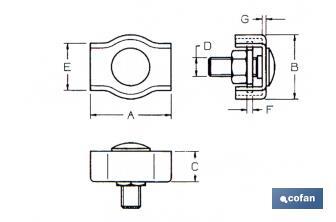 Simple flat wire rope clip - Cofan