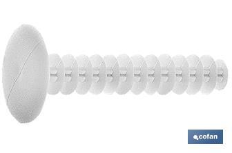 Tapón para tapar agujeros de anclajes de andamio | Fabricado en nailon | Medidas de Ø 14 mm y longitud de 37 y 70 mm - Cofan
