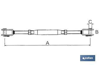 Tensor Horquilla - Horquilla Zincado DIN-1480 - Cofan