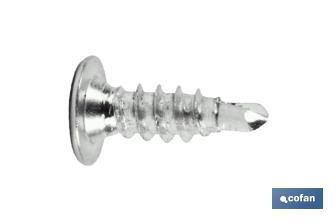 Self-drilling screw, extra flat head, Phillips, Stainless Steel - Cofan