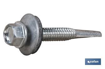 Cover screw with steel washer/EPDM for zinc plated joist - Cofan