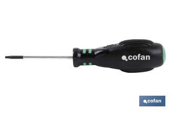 Destornillador Torx | Con placa trasera de golpeo | Con huella desde Torx-8 hasta Torx-40 - Cofan