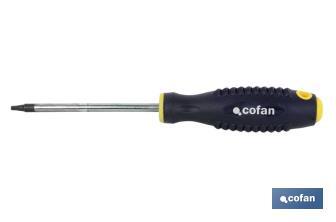 Tournevis Torx inviolable DIN 50150 | Modèle Confort Plus | Dimensions d'empreinte de T-6 jusqu'à T-40 - Cofan