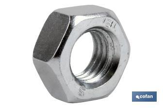 Hexagonal zinc plated nut C.8 - Cofan
