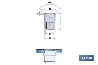 Tuercas Remachables Acero Cabeza Baja - Cofan