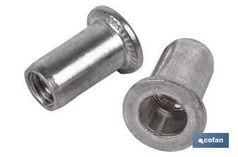 Aluminium wide head rivet nuts "AL Mg 3,5" - Cofan