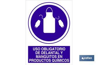 Uso obligatorio de delantal y manguitos en productos químicos - Cofan
