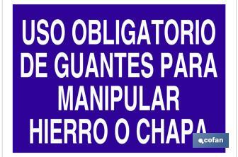 Uso obrigatório de luvas para manipulação de ferro ou chapa - Cofan