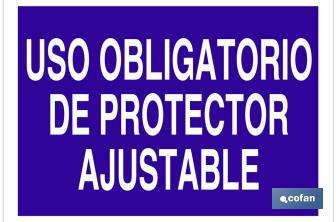 Mandatory use of adjustable protector - Cofan
